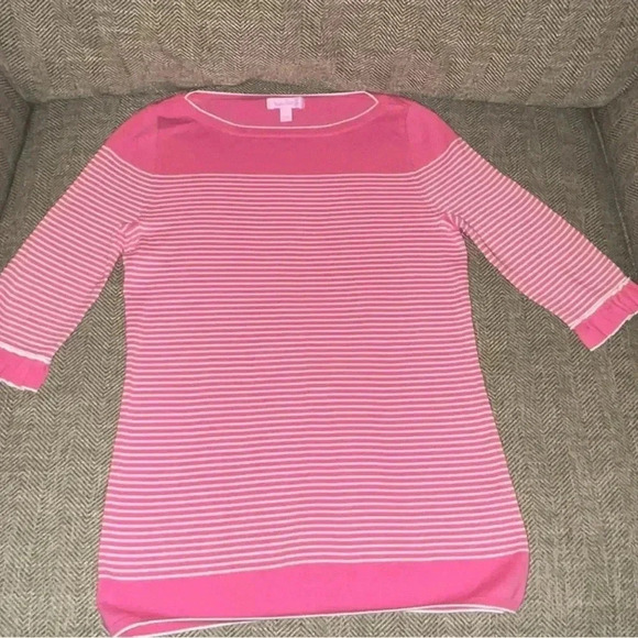 Lilly Pulitzer Tops - Lilly Pulitzer WMN pink striped shirt top size small EUC